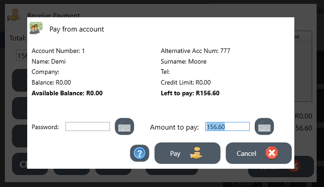 account payment