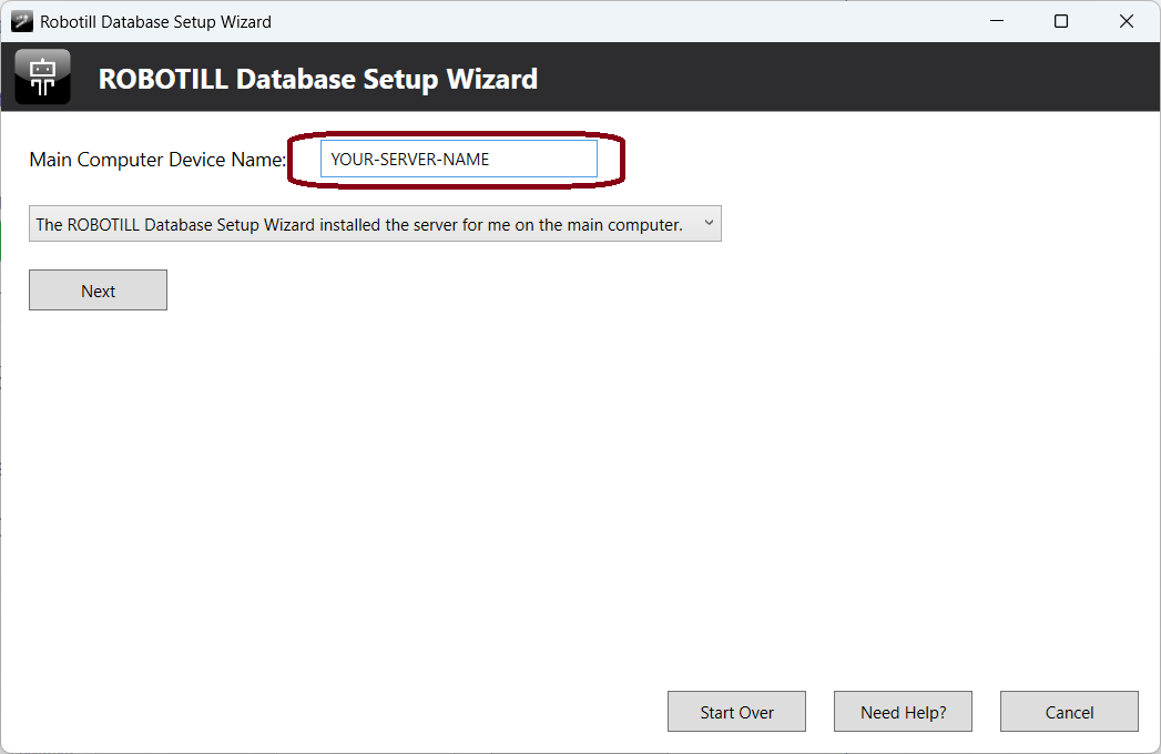 Linking computer to server