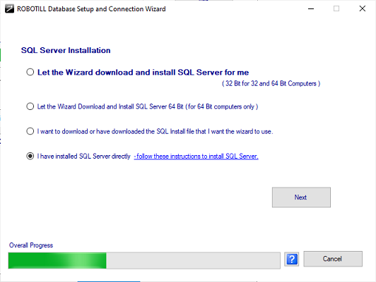 Installed SQL Server Directly
