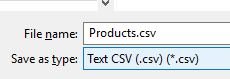 Save as CSV File