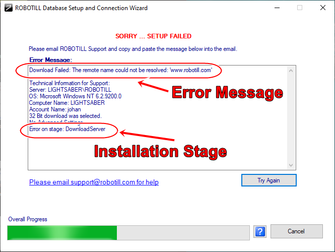 SQL Server Installation Error